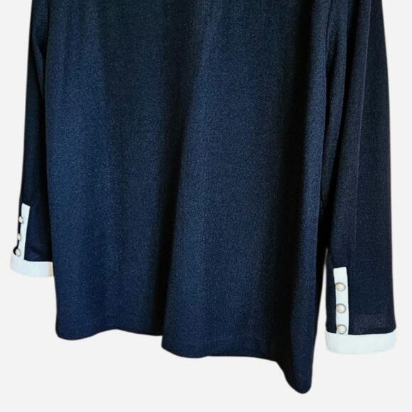 Vintage DonnKenny DK Gold Cartigan Sweater Classic Black Cream Women's XLarge - Picture 6 of 6